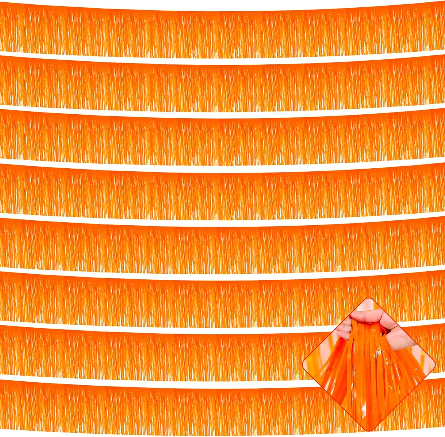 Orange Foil Fringe Garland - Perfect Party Decor!