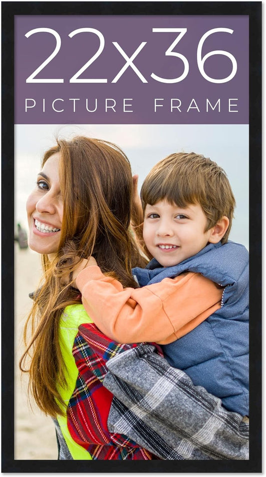 22x36 Black Real Wood Picture Frame for Art and Photos