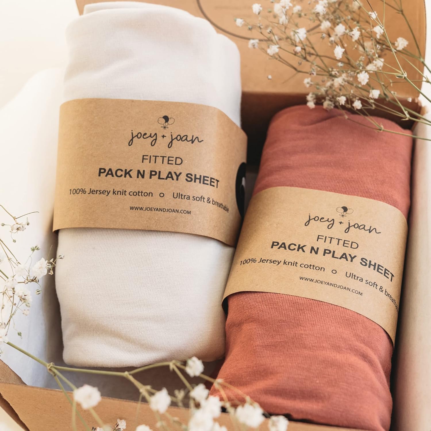 Soft Jersey Cotton Fitted Sheets for Graco Pack n Play - 2 Pack