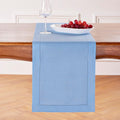 Cornflower Blue Linen Table Runner 14 x 72 in - Classic Hemstitch