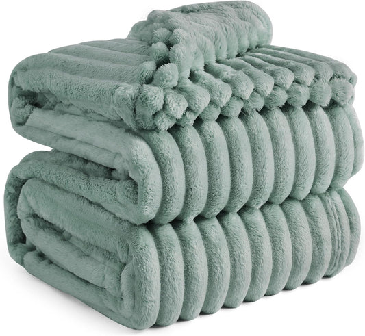 Ultra Soft Sage Green California King Size Blanket for Cozy Comfort