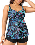 Plus Size Tankini Two Piece Swimsuit - Tummy Control Fit