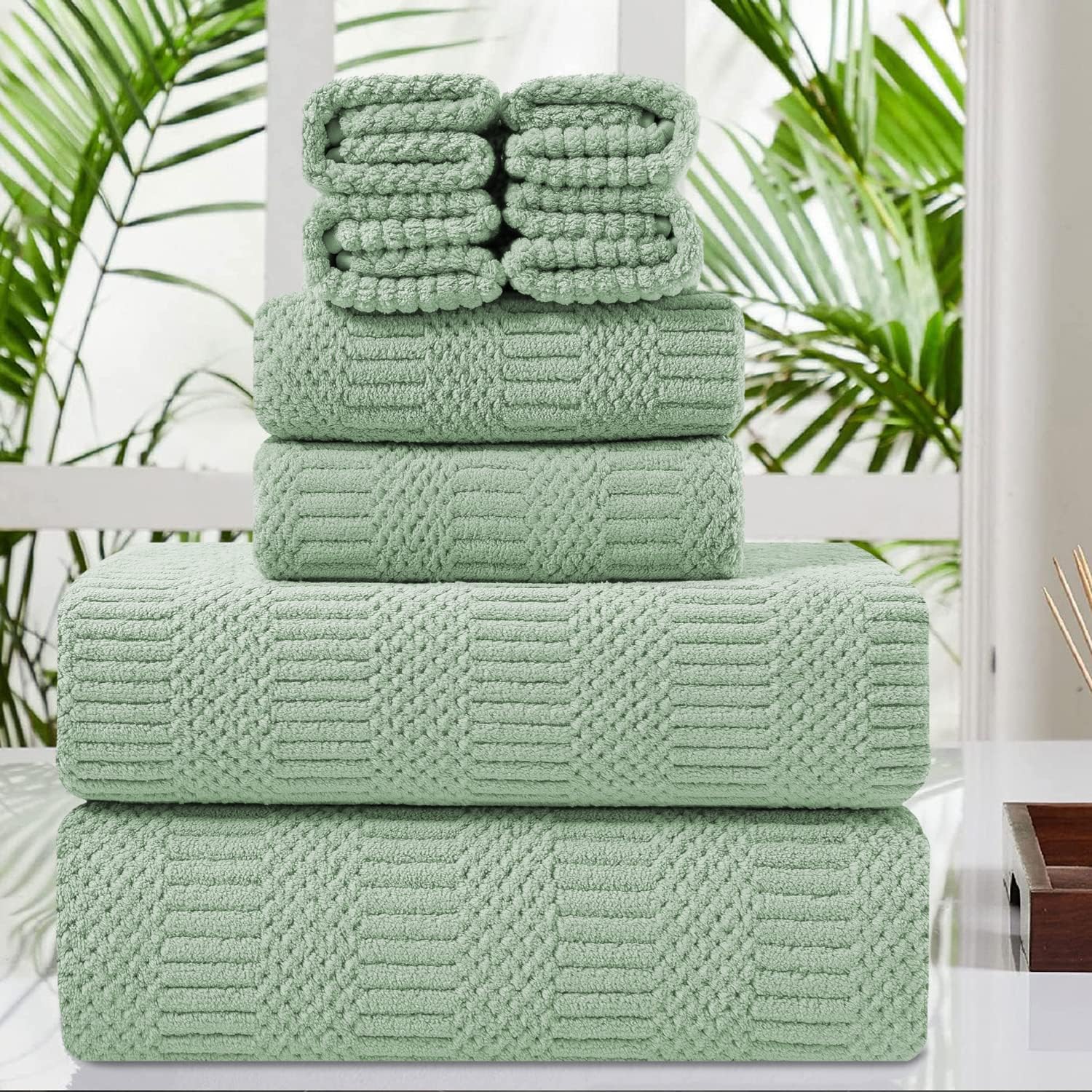 Oversized Green Bath Towel Set for Ultimate Comfort and Style