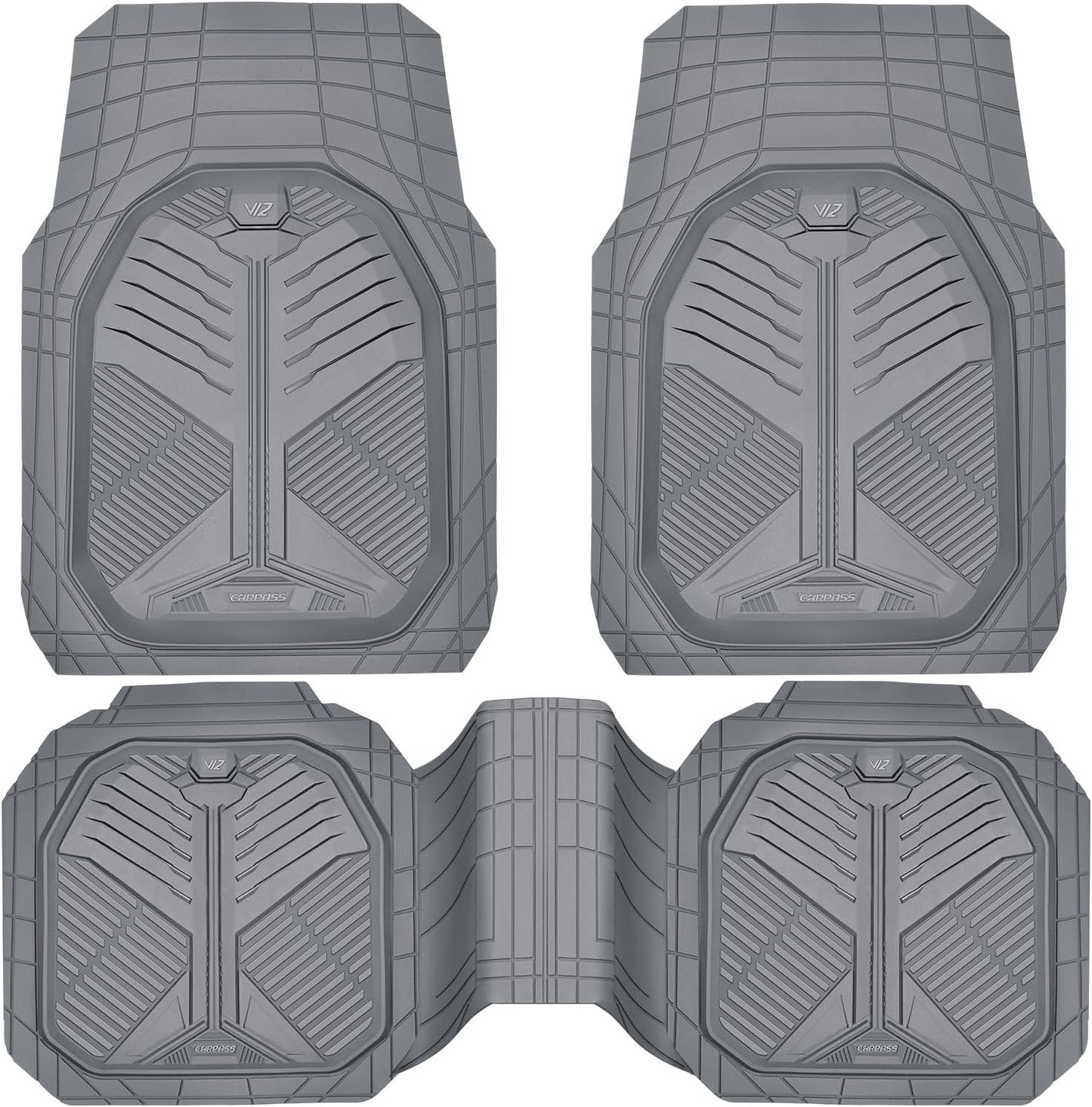 CAR PASS Heavy Duty Rubber Car Mats for All Weather Protection