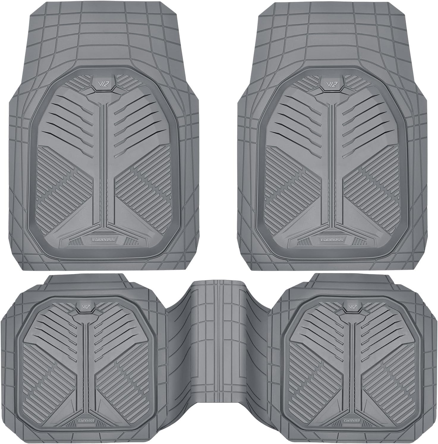 CAR PASS Heavy Duty Rubber Car Mats for All Weather Protection