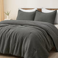 PHF Ultra Soft Waffle Weave Comforter Set King Size - Lightweight