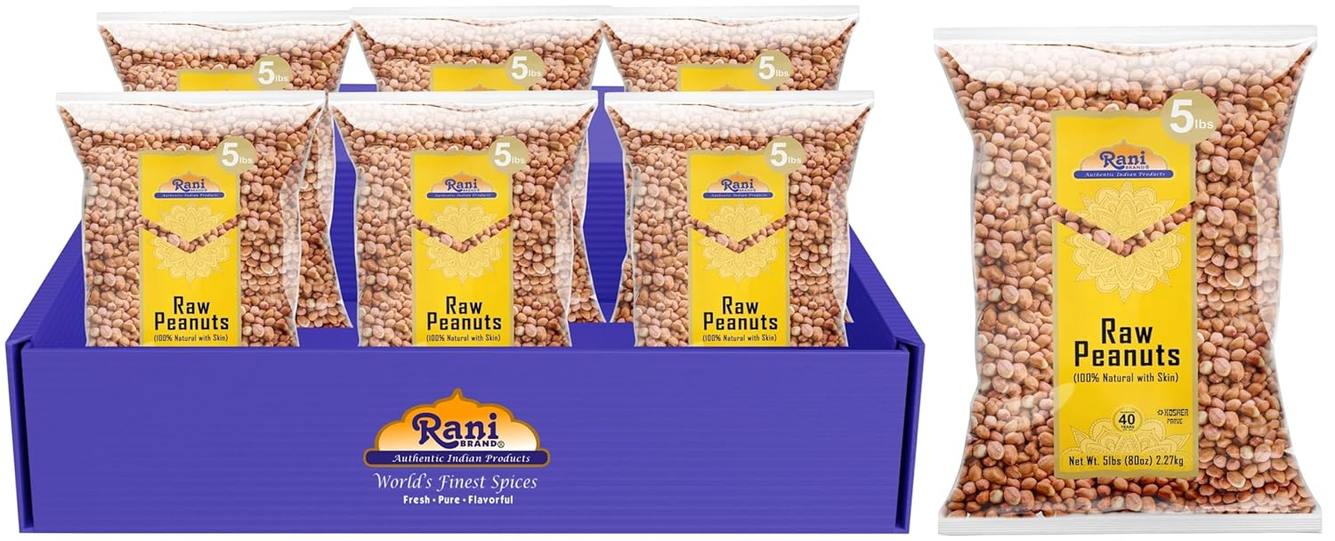Rani Peanuts Raw Whole With Skin Bulk Pack of 6 for Cooking