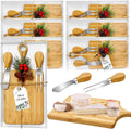Bamboo Cheese Board Gift Set 6 Pack - Holiday Party Favors