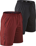 DEVOPS Men's 2-Pack Loose-Fit 10ft Workout Gym Shorts - Breathable on