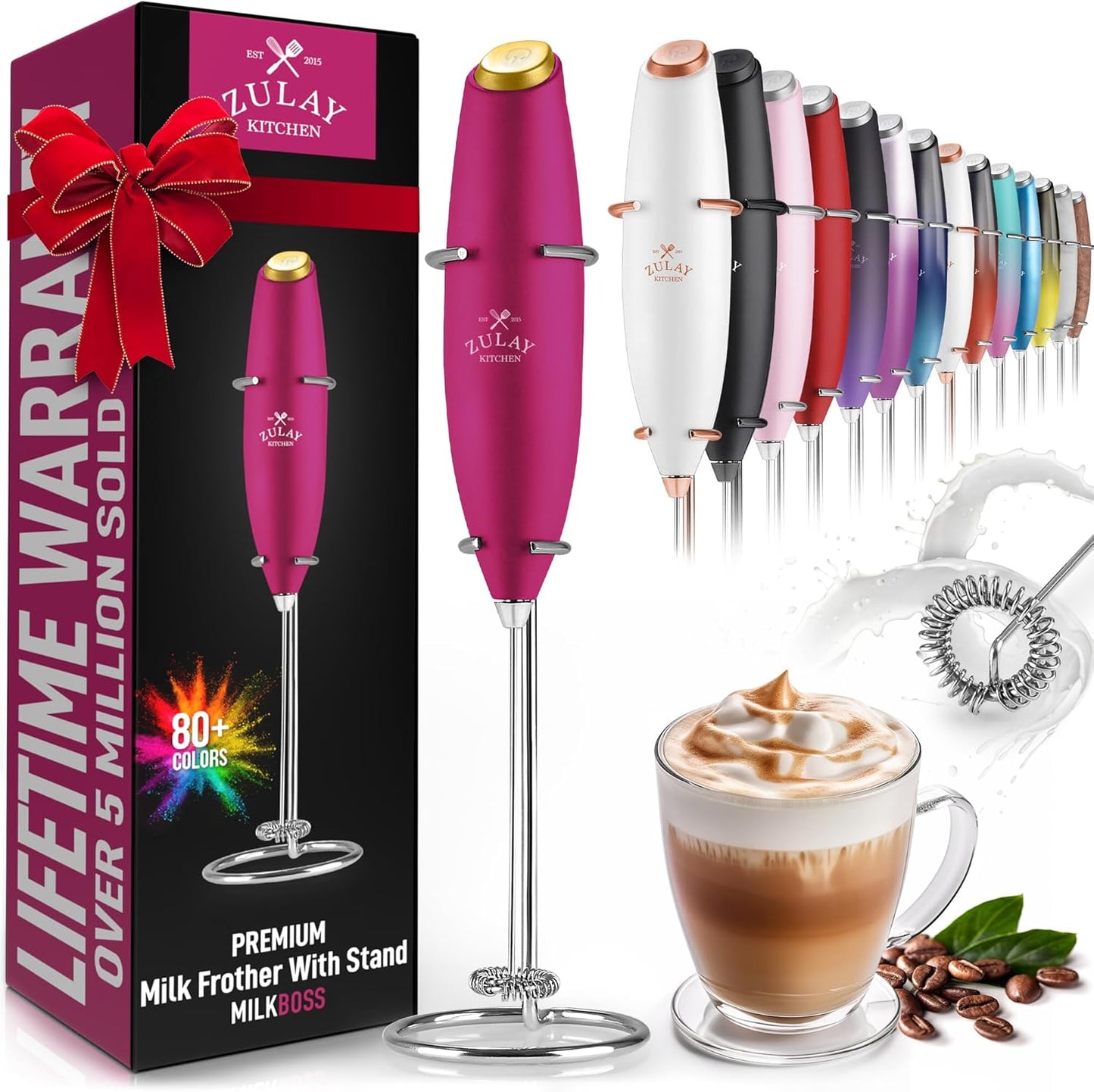 Zulay Kitchen Milk Frother - Fast Foam Maker