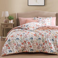 Full Comforter Set Clay Pink Floral Seersucker - All Season Full Size