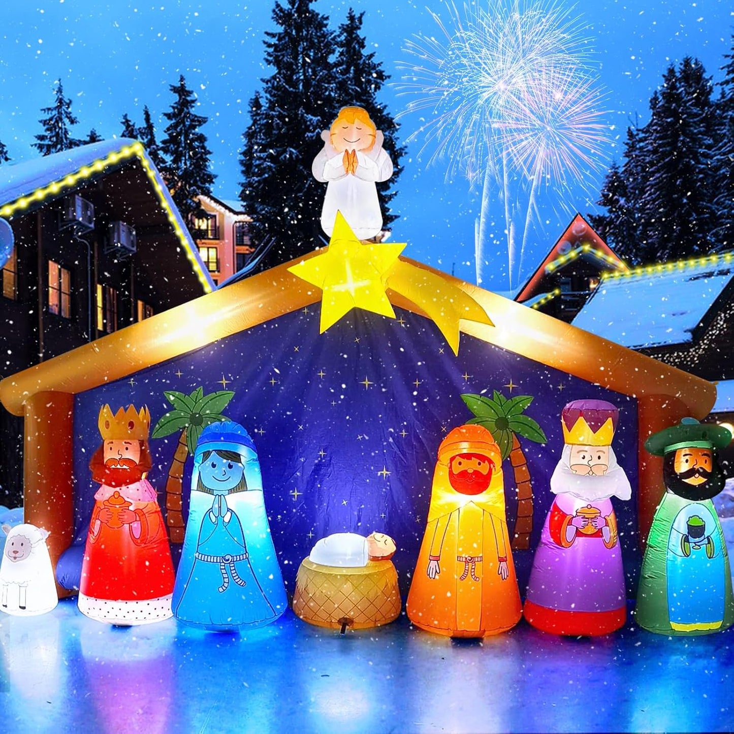 12.5FT Christmas Inflatable Nativity Scene for Holiday Decor