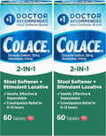 Colace 2-in-1 Stool Softener Plus Stimulant Laxative - Gentle