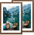 24x36 Rustic Brown Wood Poster Frame Set of 2 for Pictures