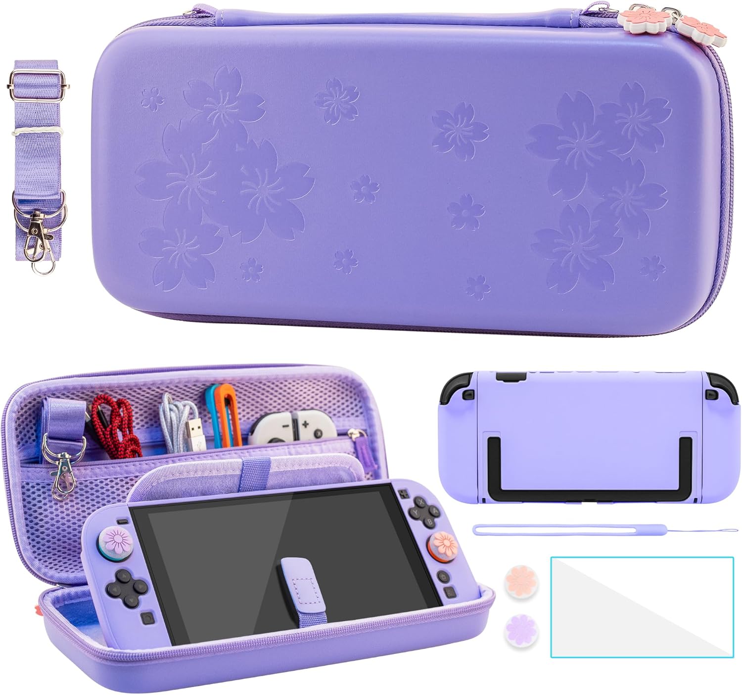 FANPL Case Bundle for Nintendo Switch 2 Accessories - Sakura Purple