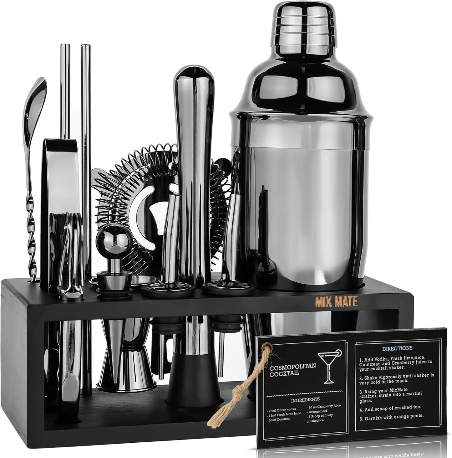 MixMate 15-Piece Cocktail Shaker Set - Craft Perfect Drinks!