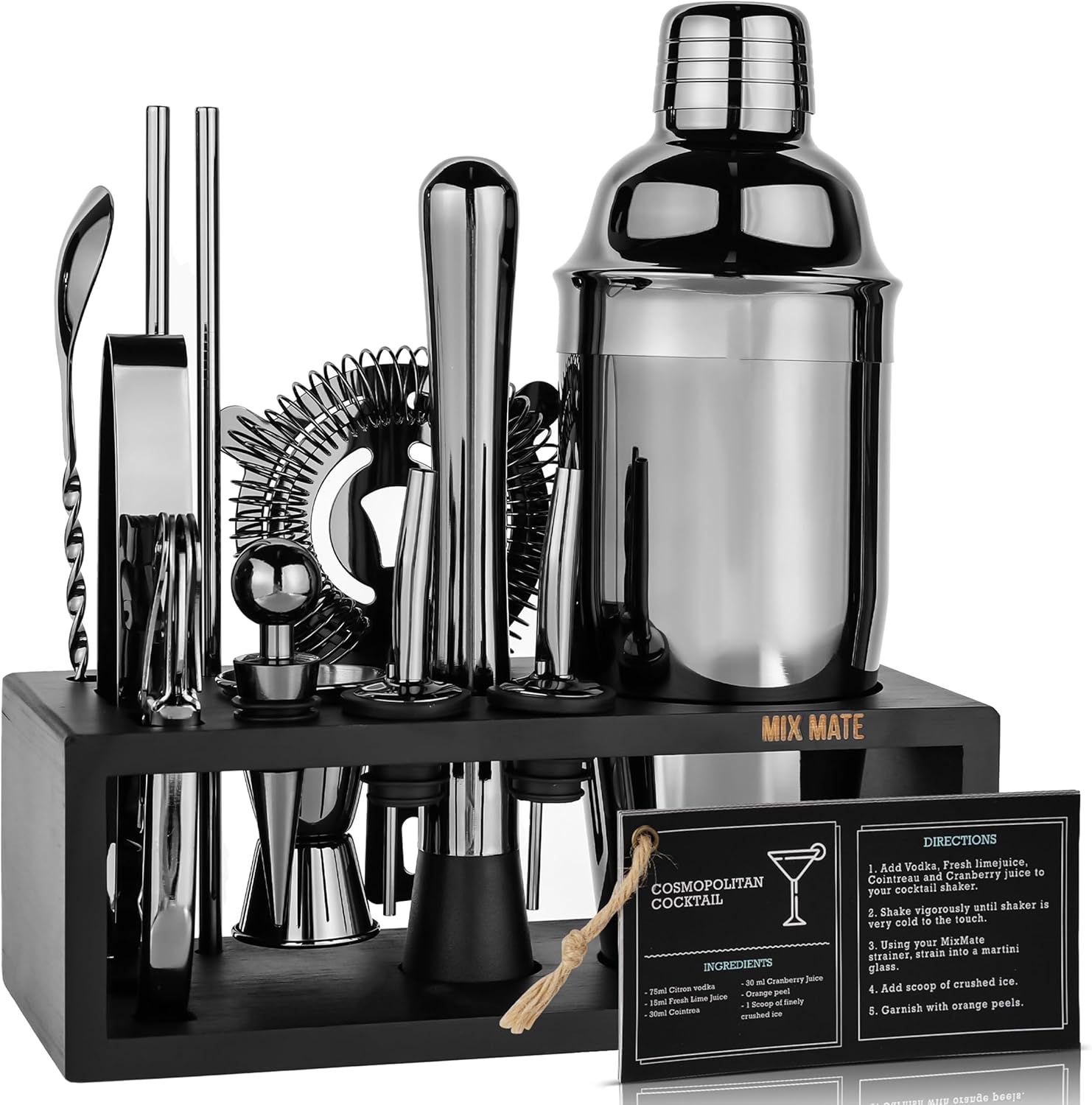 MixMate 15-Piece Cocktail Shaker Set - Craft Perfect Drinks!