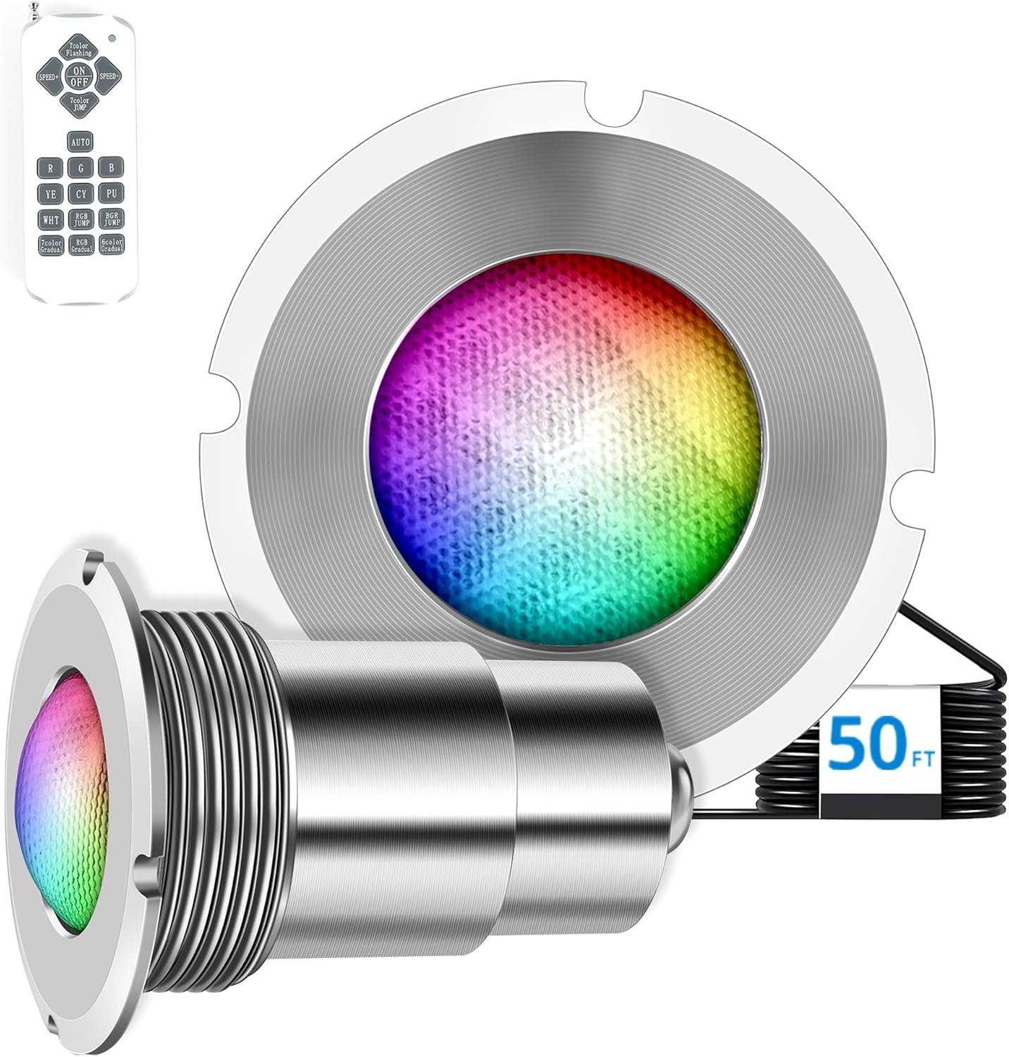 1.5 Inch LED Color Pool Lights for Inground Pool & Spa Use