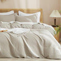 PHF Waffle Weave Duvet Cover Set King Size - Ultra Soft Linen