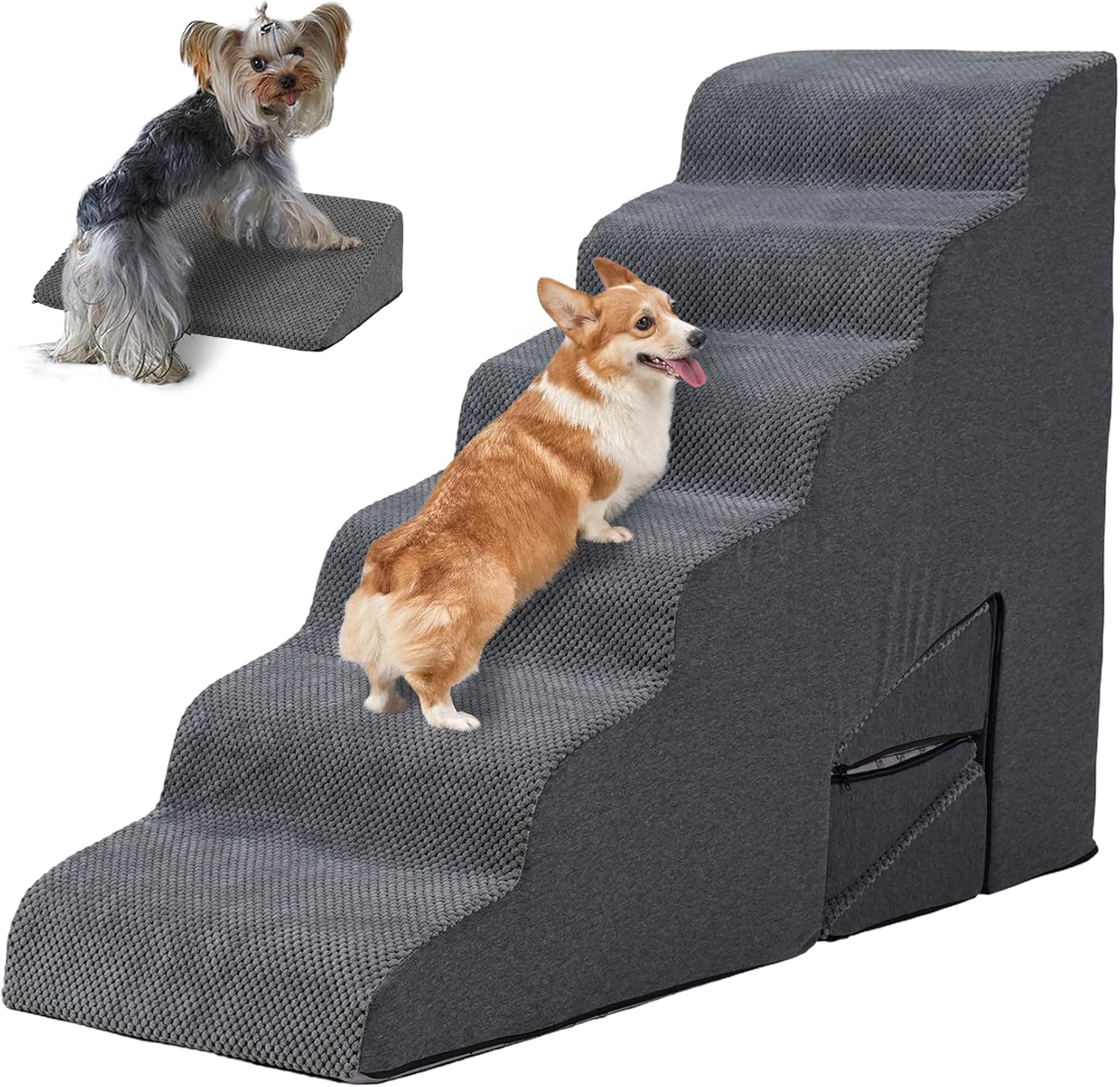 Dog Stairs for High Beds - Non-Slip Pet Ramp for Easy Access