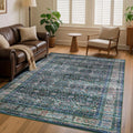 6x9 Vintage Area Rug for Living Room Bedroom - Washable Low Pile