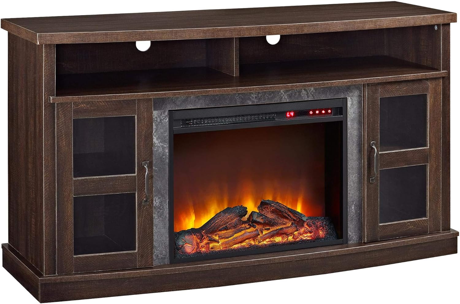 Espresso TV Console with Fireplace for TVs up to 60