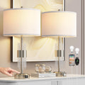 Table Lamp for Living Room Bedside Set of 2 - USB A+C, Touch Dimmer