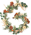 Fall Garland for Mantle 6ft Lambs Ear with Lights - Cozy Autumn
