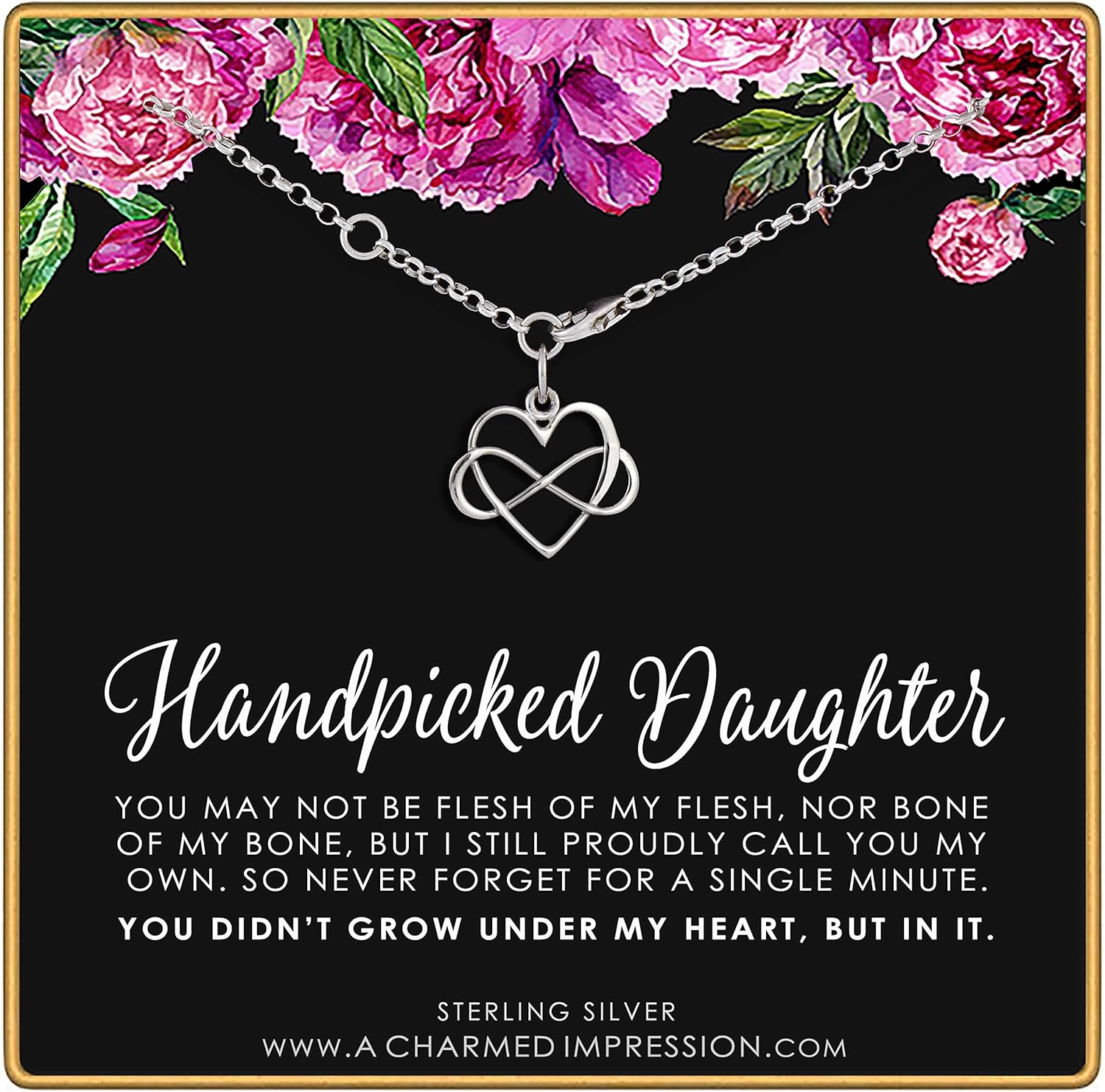 Sterling Silver Bracelet for Stepdaughter or Adopted Child Gift
