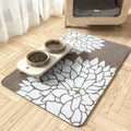 Pet Feeding Mat Absorbent Floral Cat & Dog Food Mat - Quick Dry