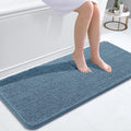 OLANLY Bathroom Rug 47x20 in Airy Blue - Soft Absorbent Chenille