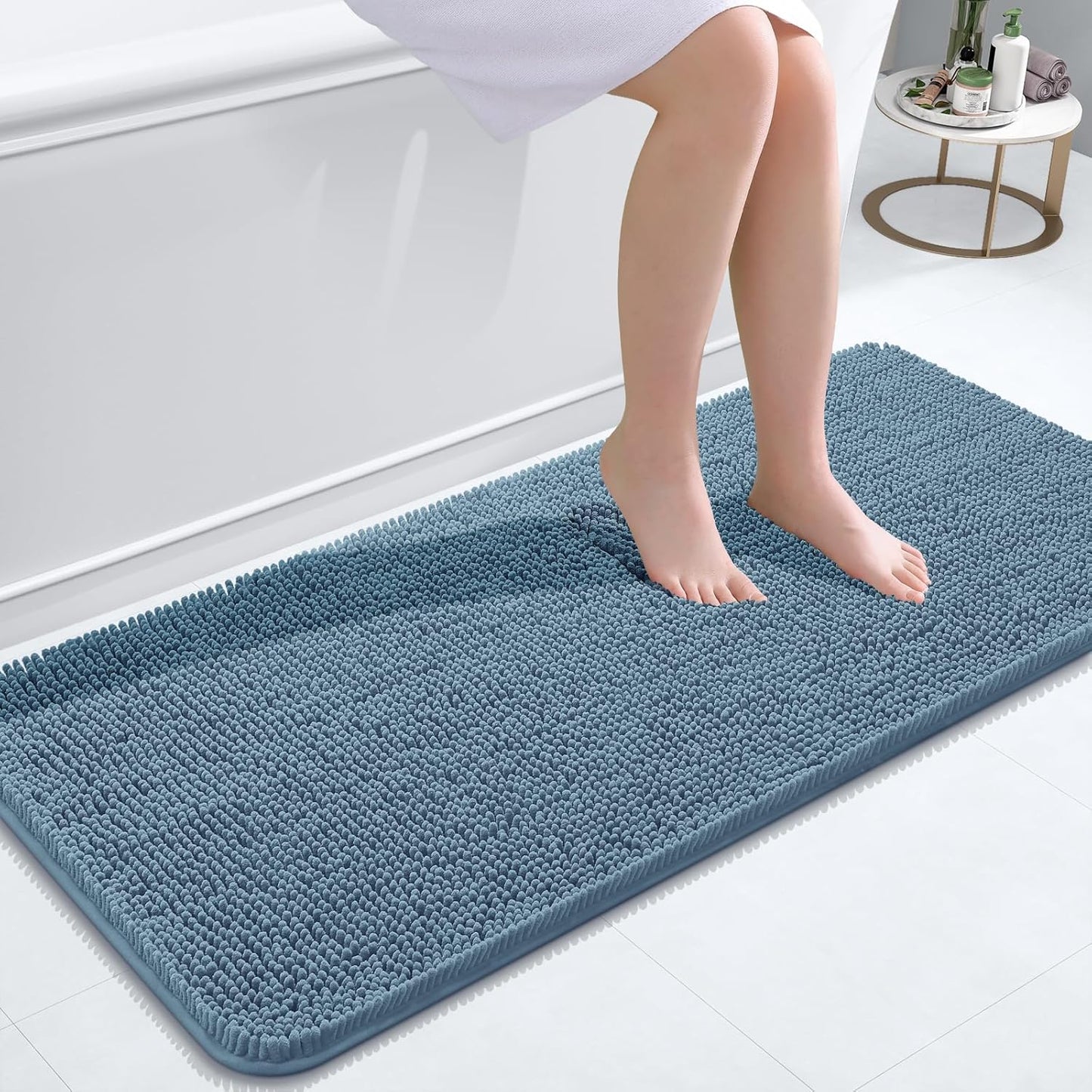 OLANLY Extra Soft Absorbent Chenille Bath Rugs for Comfort