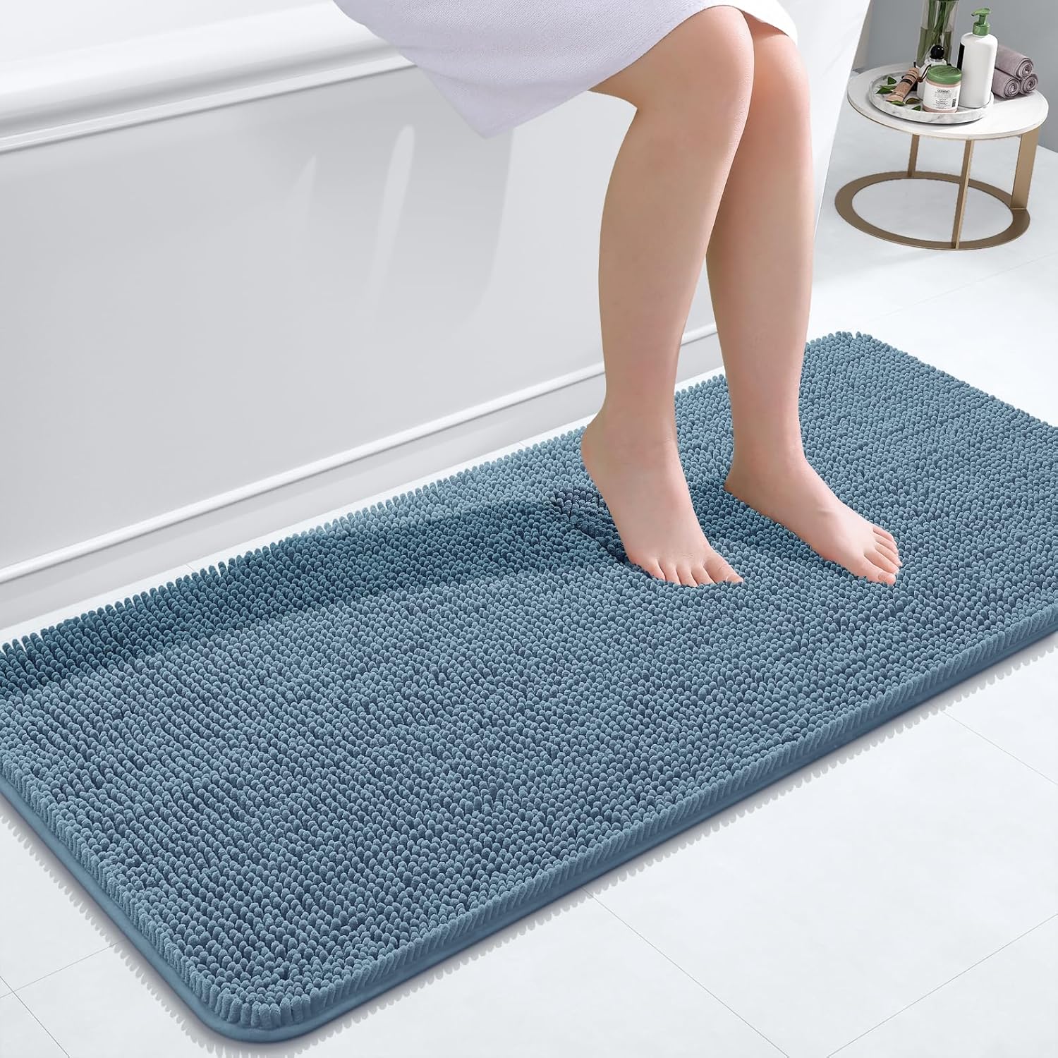 OLANLY Extra Soft Absorbent Chenille Bath Rugs for Comfort