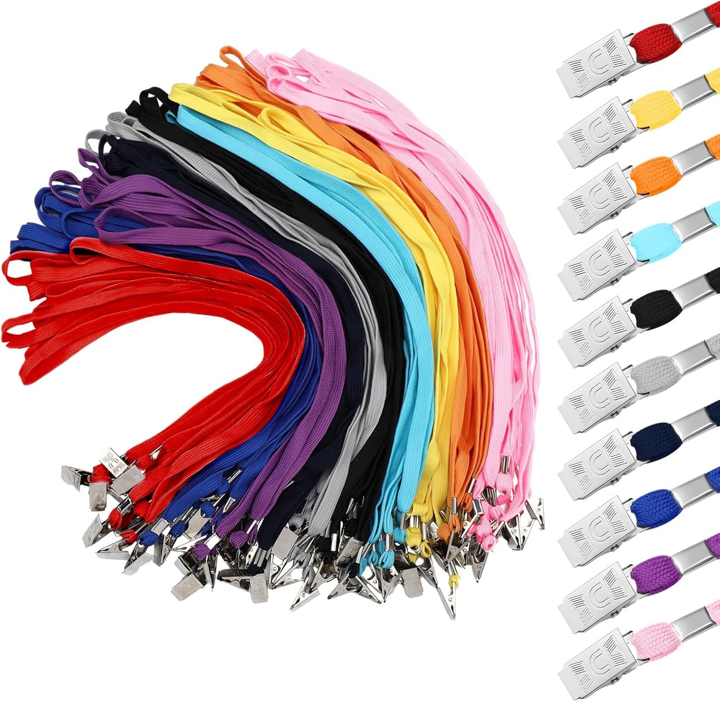 Hoolerry 300 Pcs Lanyards Clips for ID Name Badge Holders