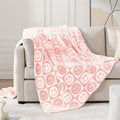 Checkered Throw Blanket Blossom Smiling Face Soft Cozy Fluffy Warm