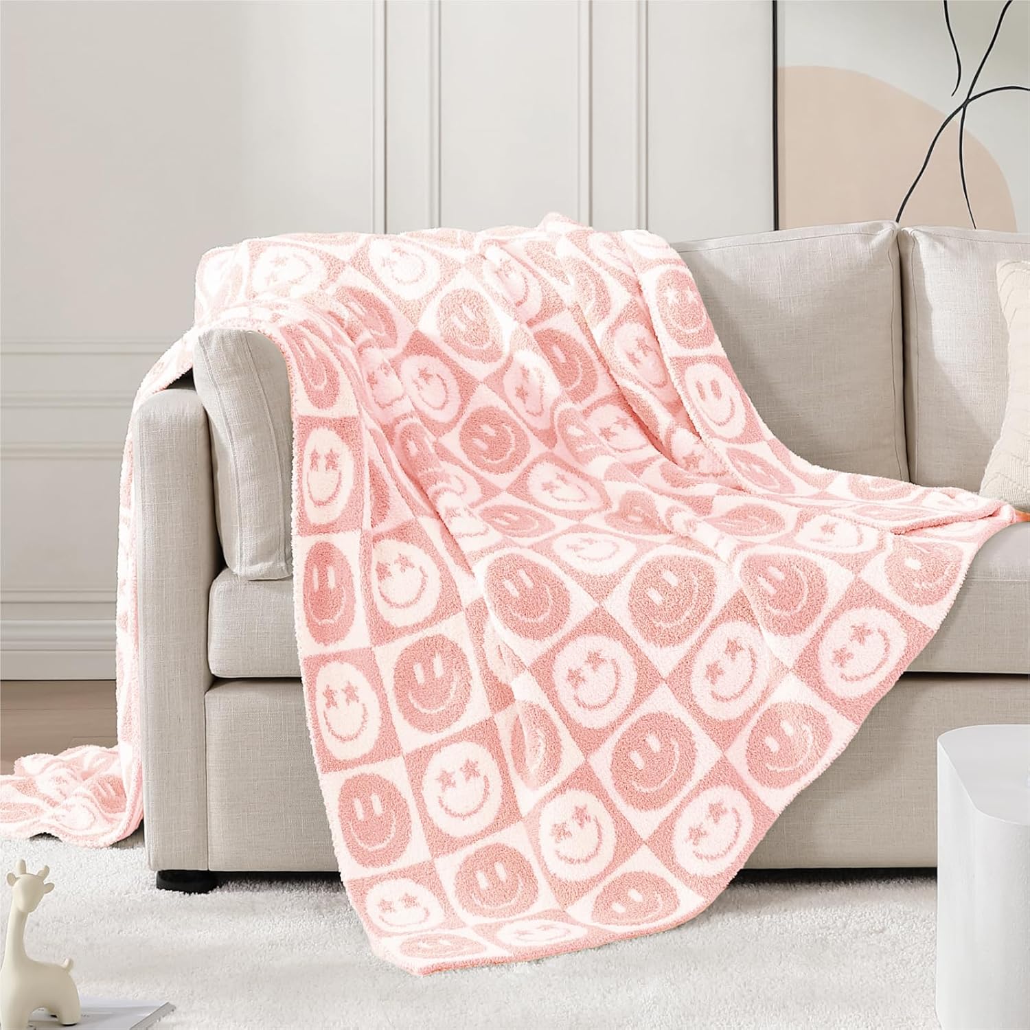Cozy Checkered Throw Blanket for Couch, Sofa, and Travel