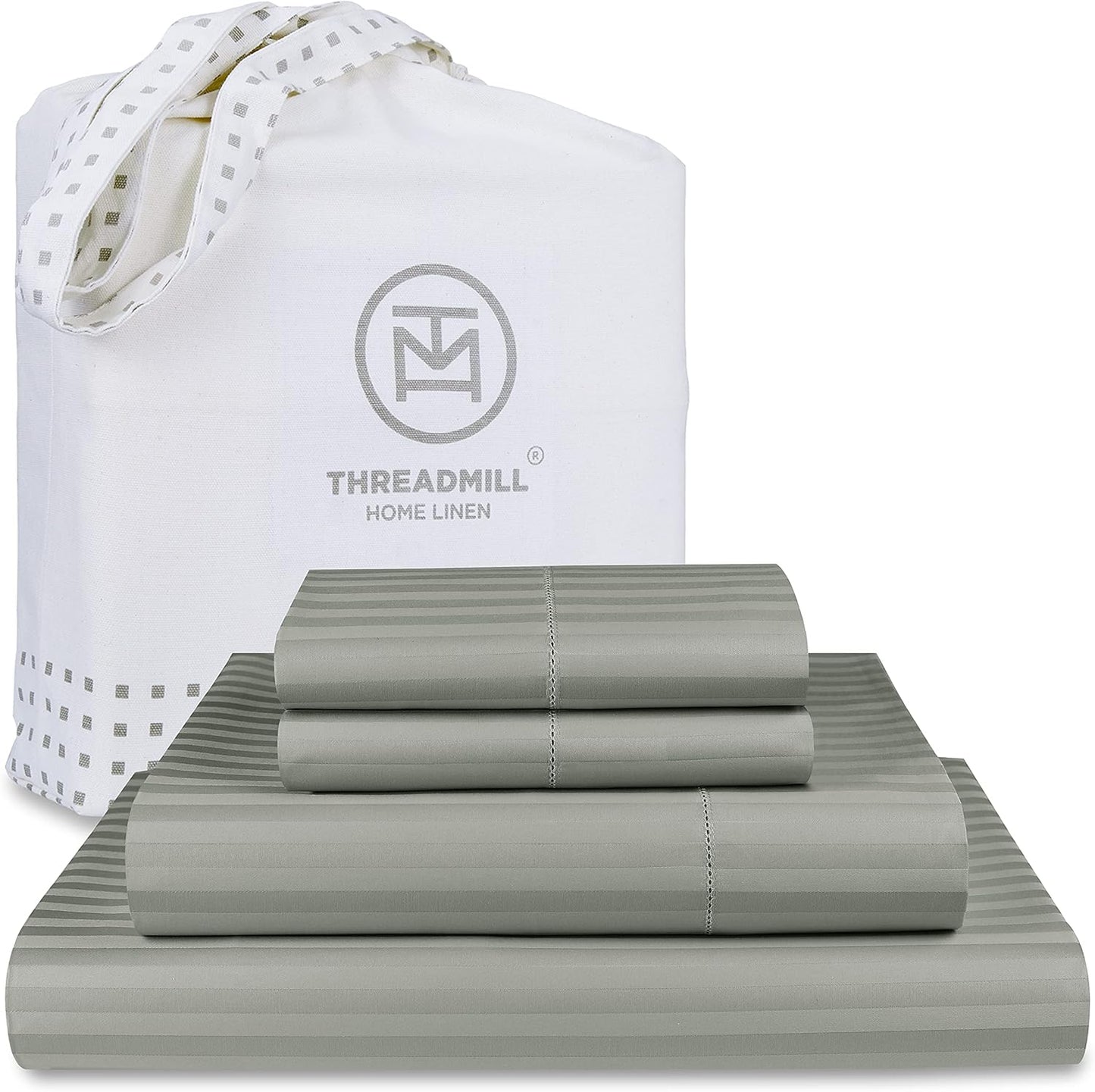 Threadmill 100% Cotton Queen Sheets Set with Deep Pockets