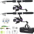 Fishing Pole Combo 6.89ft Telescopic Rod and Aluminum Reel Kit