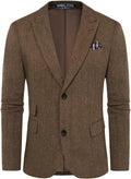 Men Tweed Blazer Wool Herringbone Sport Coat Jacket - Classic Vintage