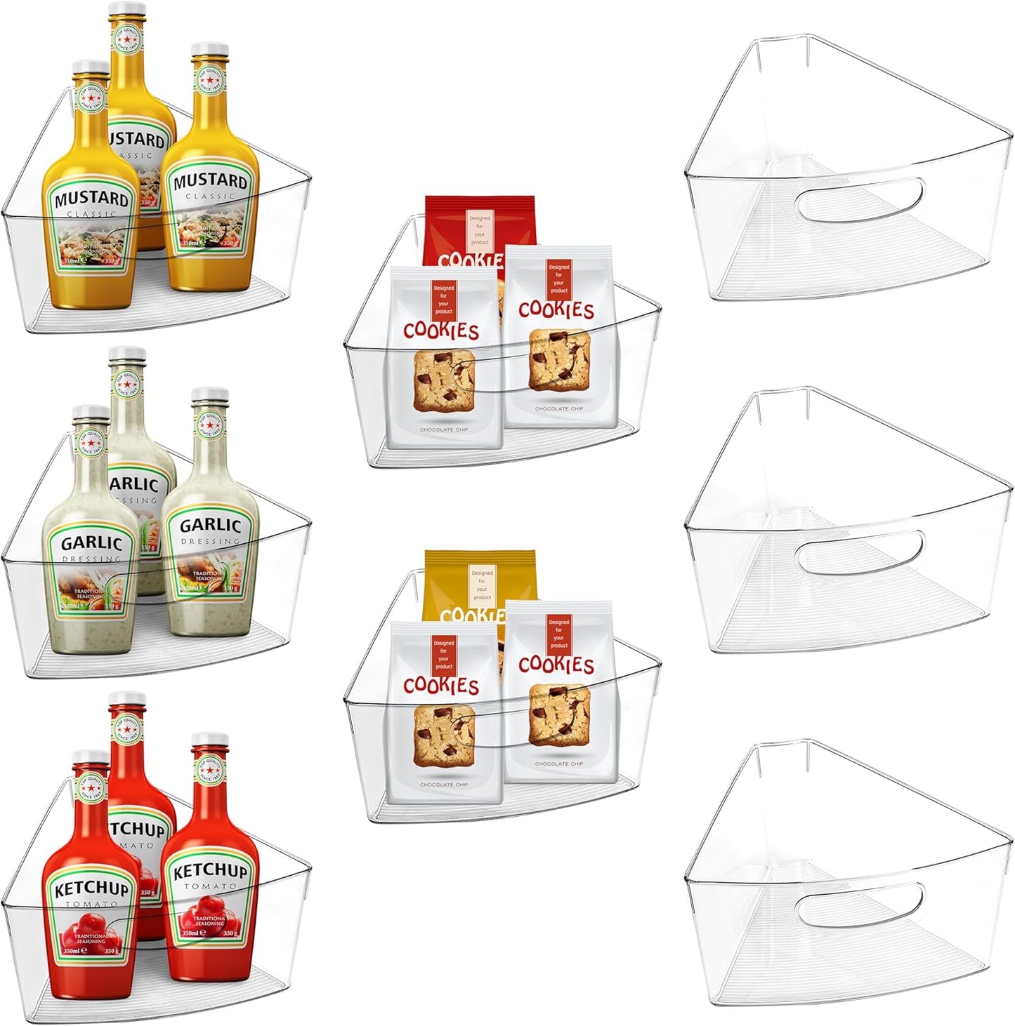 Premium URALFA Lazy Susan Organizer Bins for Kitchen Storage