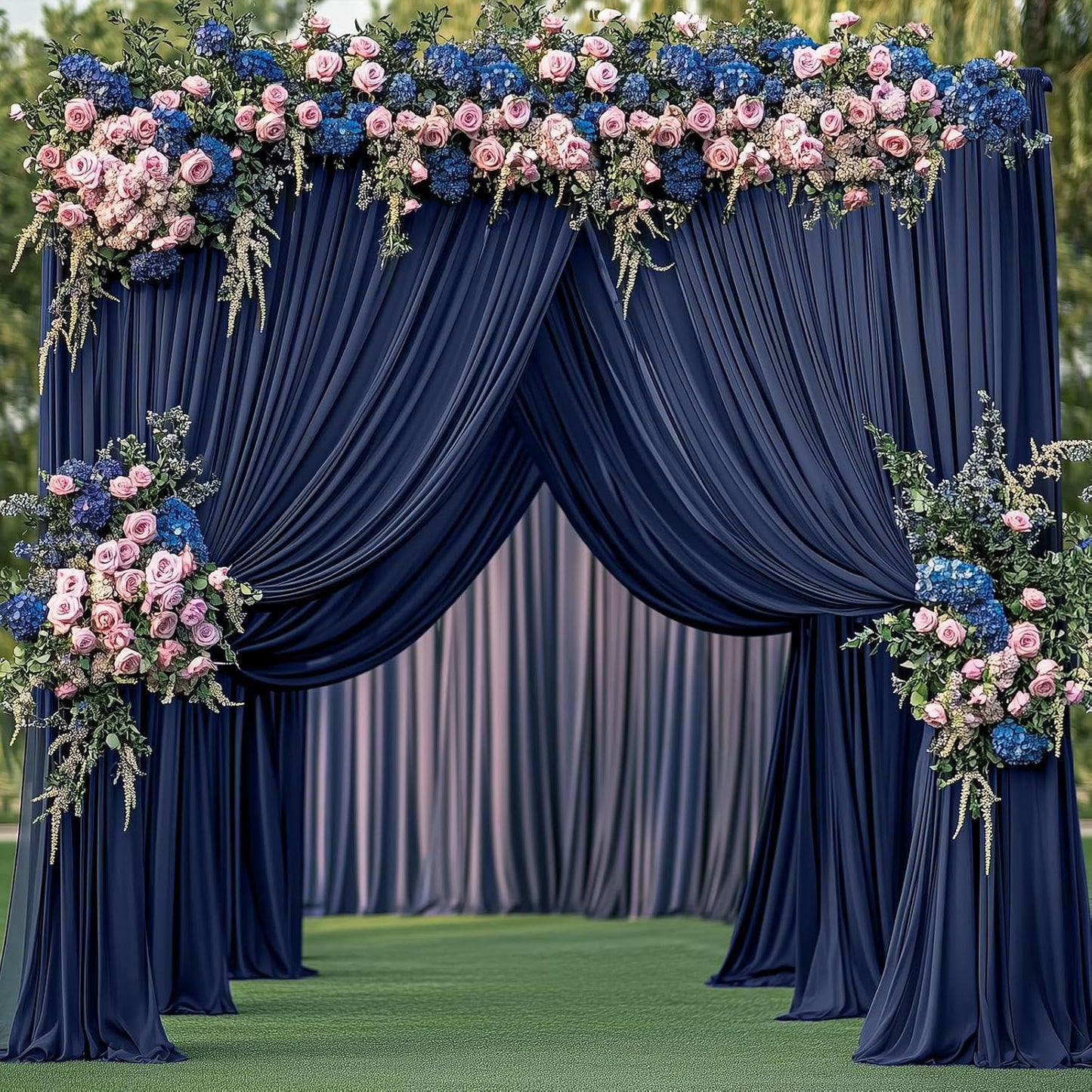 20ft x 12ft Navy Blue Backdrop Curtain for Stunning Events