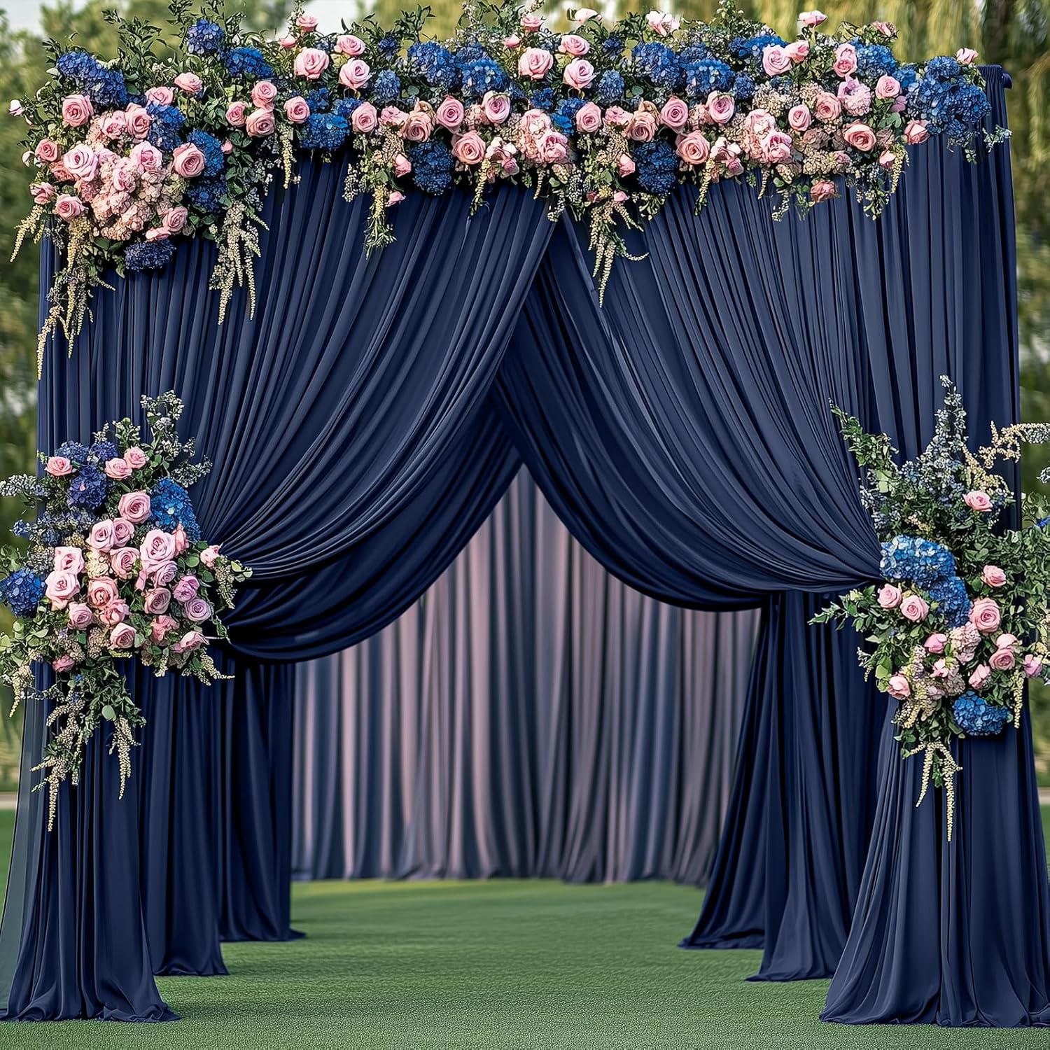 20ft x 12ft Navy Blue Backdrop Curtain for Stunning Events