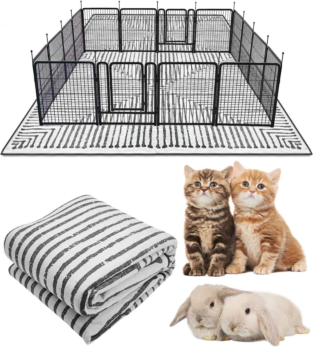 BNOSDM 91in X 63in Washable Bunny Cage Liners for Pets