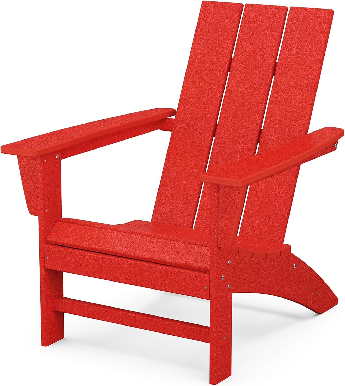 POLYWOOD Modern Adirondack Chair in Sunset Red for Comfort