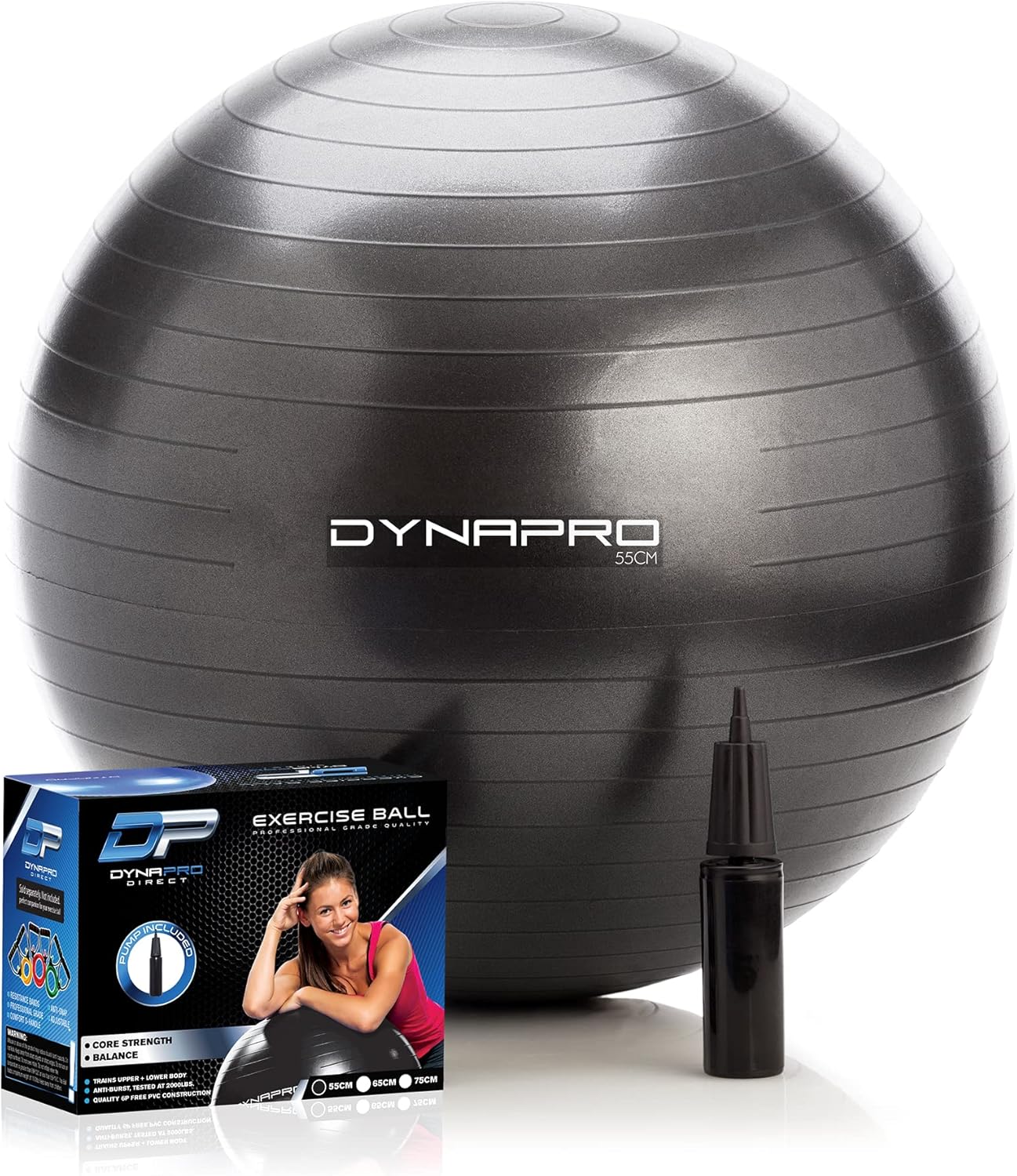 DYNAPRO Eco-Friendly Exercise Ball - 2200lbs Support