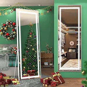 FENNIO Full Length Mirror with Lights for Bedroom Use