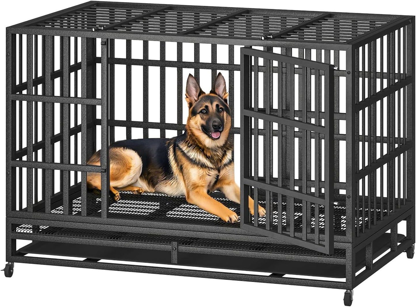 Indestructible 48 Inch Heavy Duty Dog Crate for Large Dogs