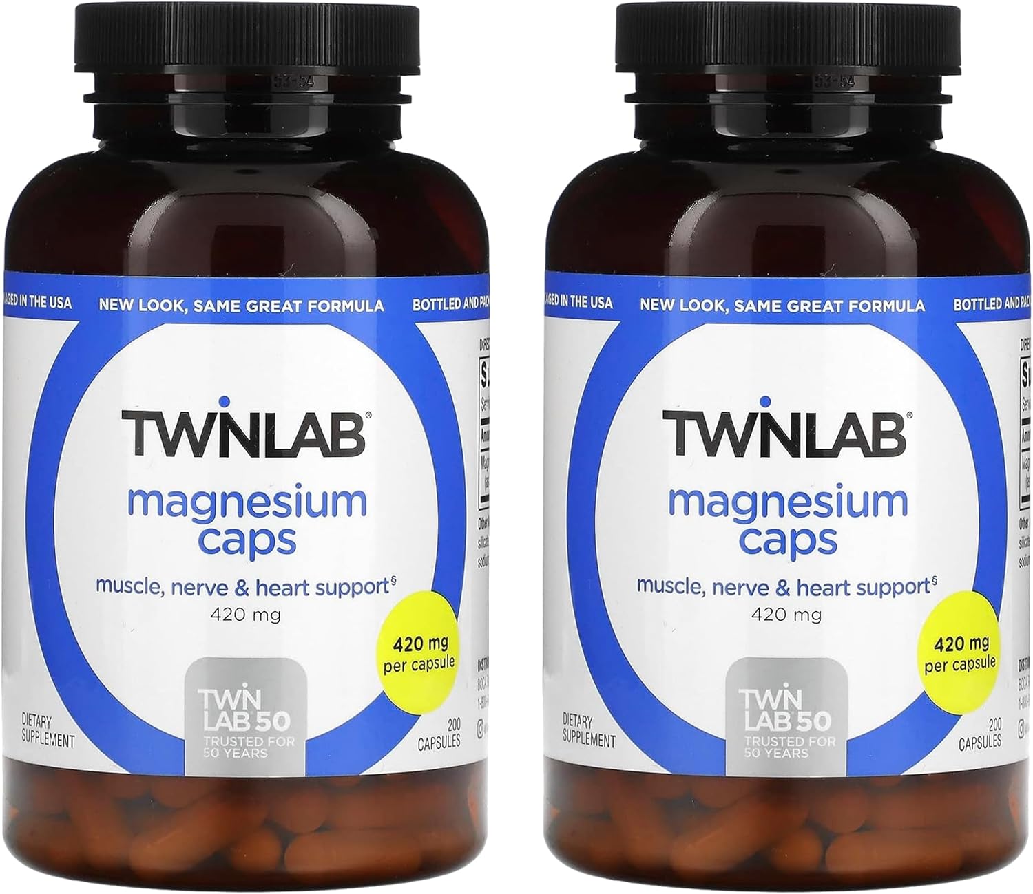Twinlab Magnesium Caps for Leg Cramps and Stress Relief
