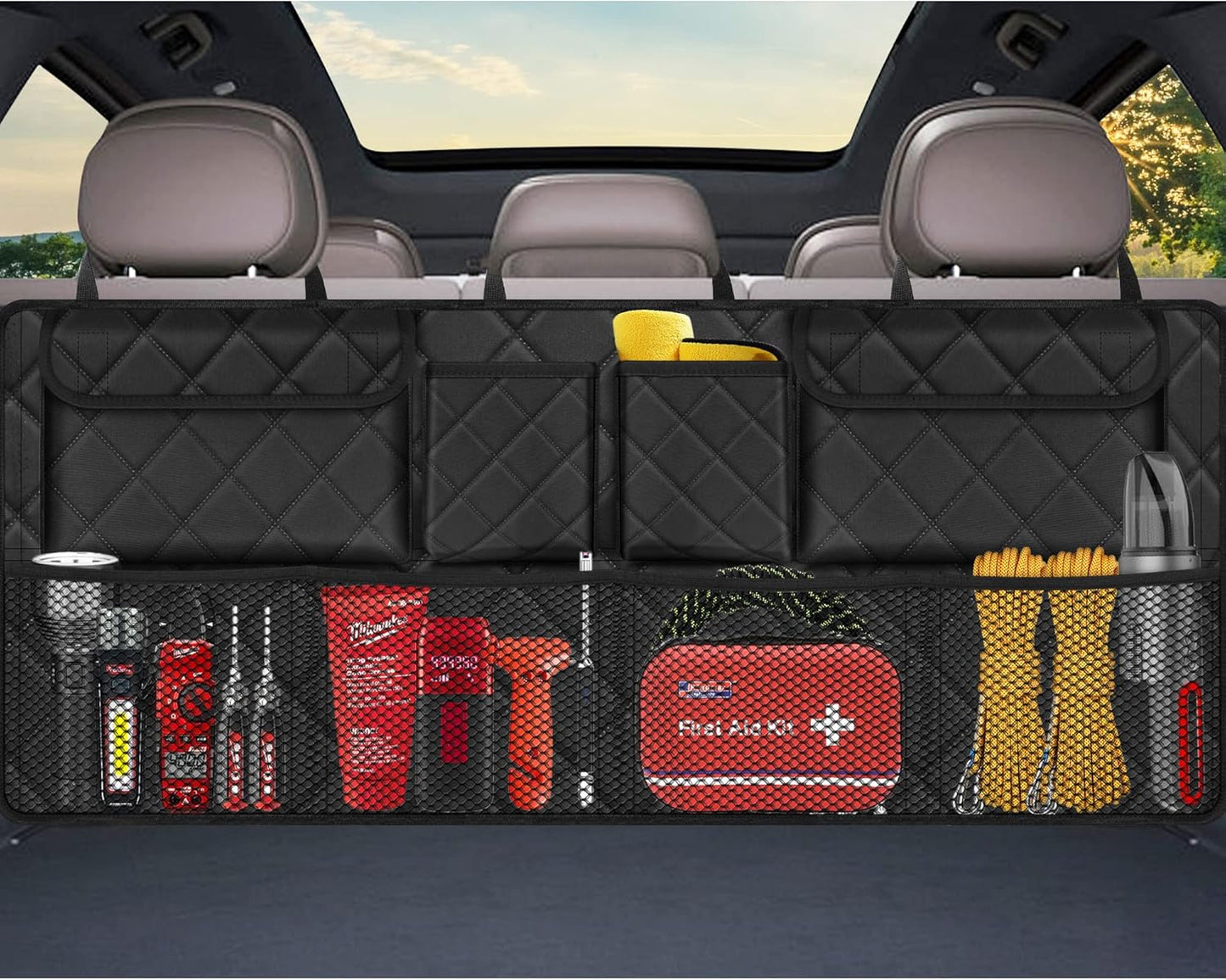 Femuar Large Capacity Trunk Organizer - 8 Pocket Car Storage