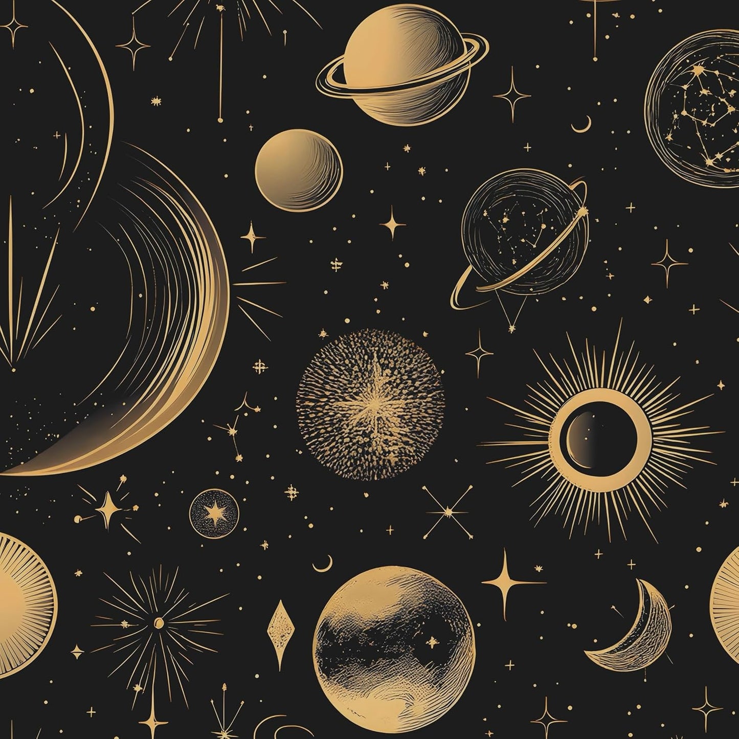 Planets Wallpaper Peel and Stick Vintage Space Contact Paper